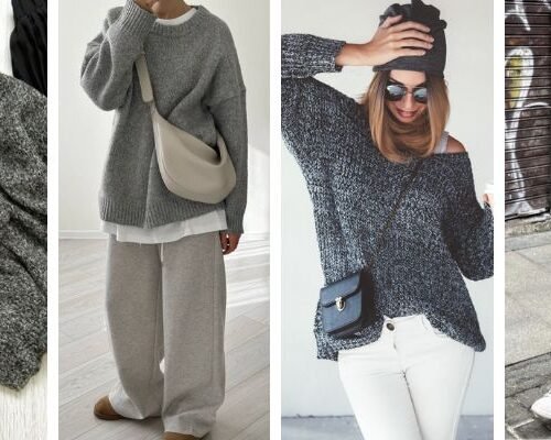 Stylish Oversized Grey Sweater Outfit Ideas for Fall and Winter