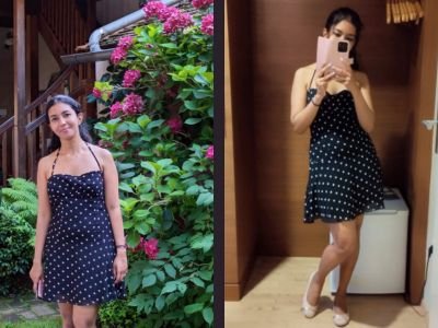 Dot Print Dress 
https://outfitonpoint.com/12-adorable-polka-dot-outfit-ideas-to-try-right-now/