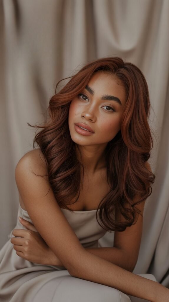 Brown Skin Hair Color 
https://outfitonpoint.com/chocolate-cherry-hair-color-ideas-that-pop-on-brown-skin/