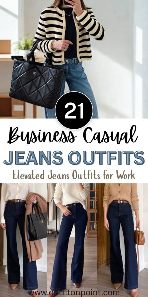Business Casual Jeans Outfits
https://outfitonpoint.com/elevated-business-casual-jeans-outfits-for-work/