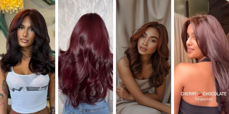 Chocolate Cherry Hair Color  
https://outfitonpoint.com/chocolate-cherry-hair-color-ideas-that-pop-on-brown-skin/