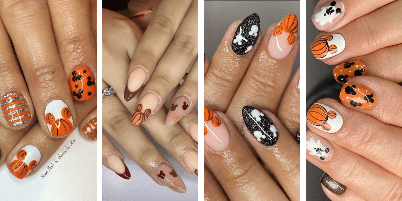Mickey Pumpkin Nails