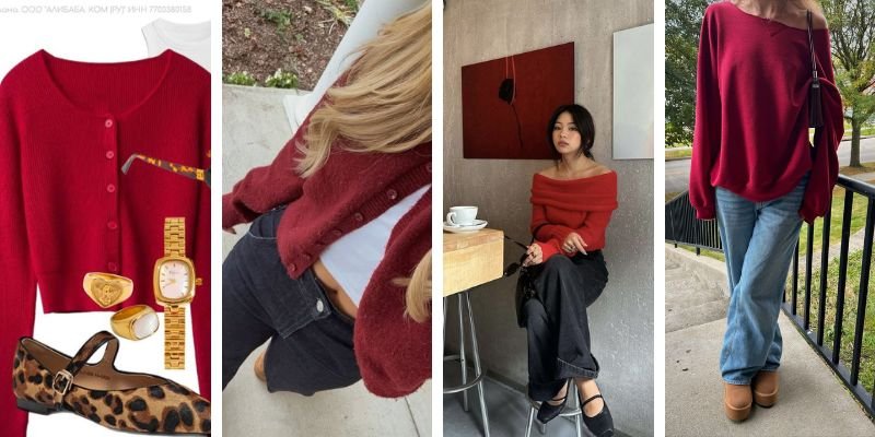 Red Sweater Outfit Ideas 
https://outfitonpoint.com/stunning-red-sweater-outfit-ideas-for-winter/