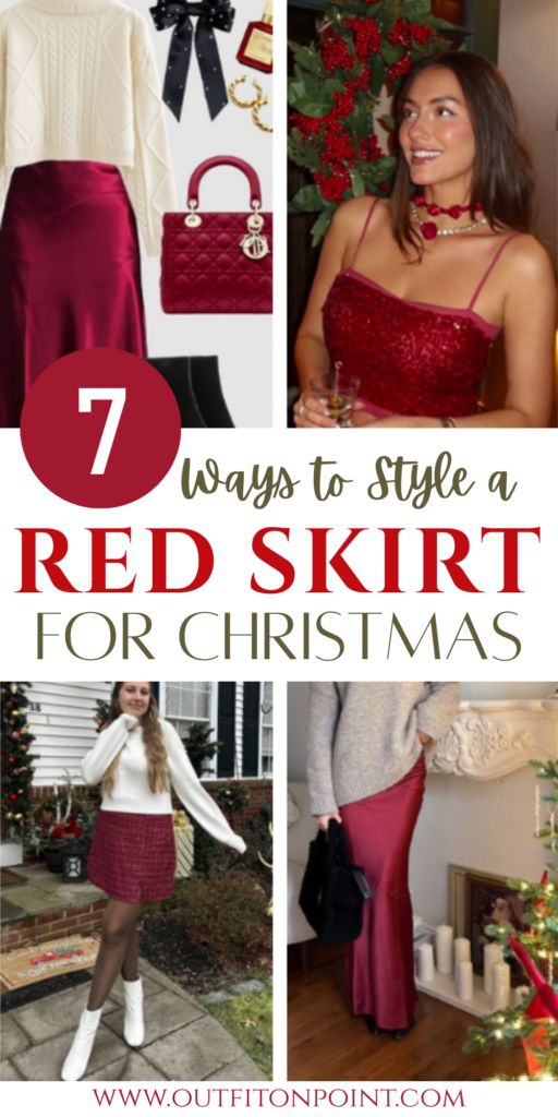 Christmas Outfit Red Skirt 
https://outfitonpoint.com/stunning-red-skirt-christmas-outfits-thatll-get-you-all-the-compliments/