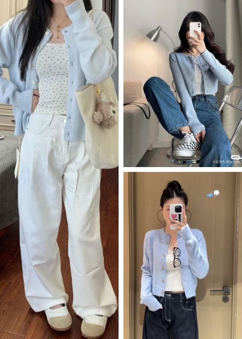 Light Blue Cardigan Outfit 