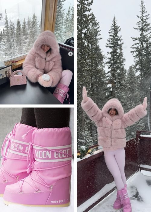 Pink Moon Boots 
https://outfitonpoint.com/what-to-wear-with-pink-moon-boots-outfit-ideas-styling-guide/