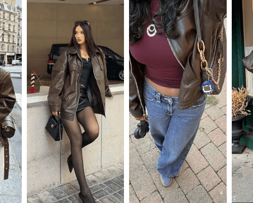 Chic Brown Leather Jacket Outfits