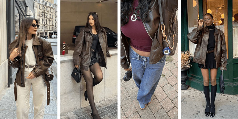 Chic Brown Leather Jacket Outfits