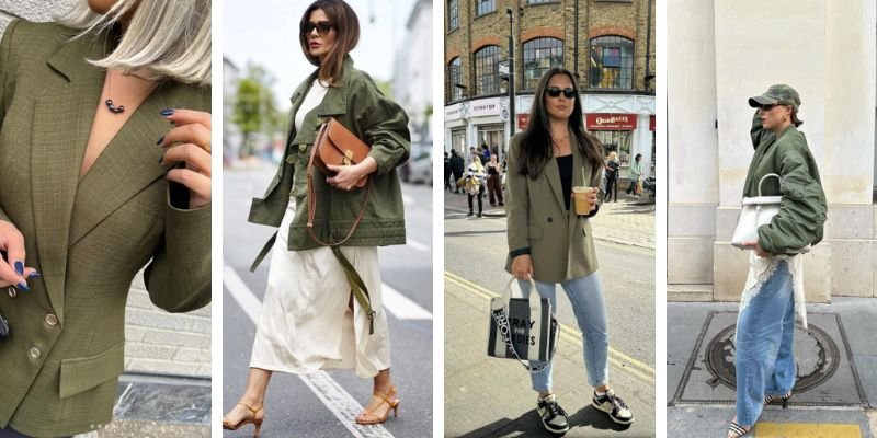olive green jacket outfit