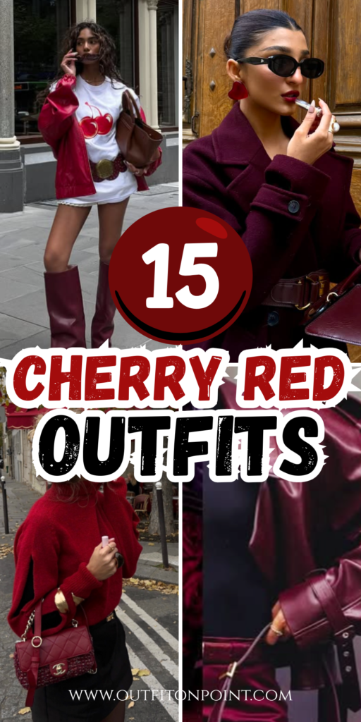 Deep Red Outfits 
https://outfitonpoint.com/cherry-red-how-to-wear-2026s-hottest-color/