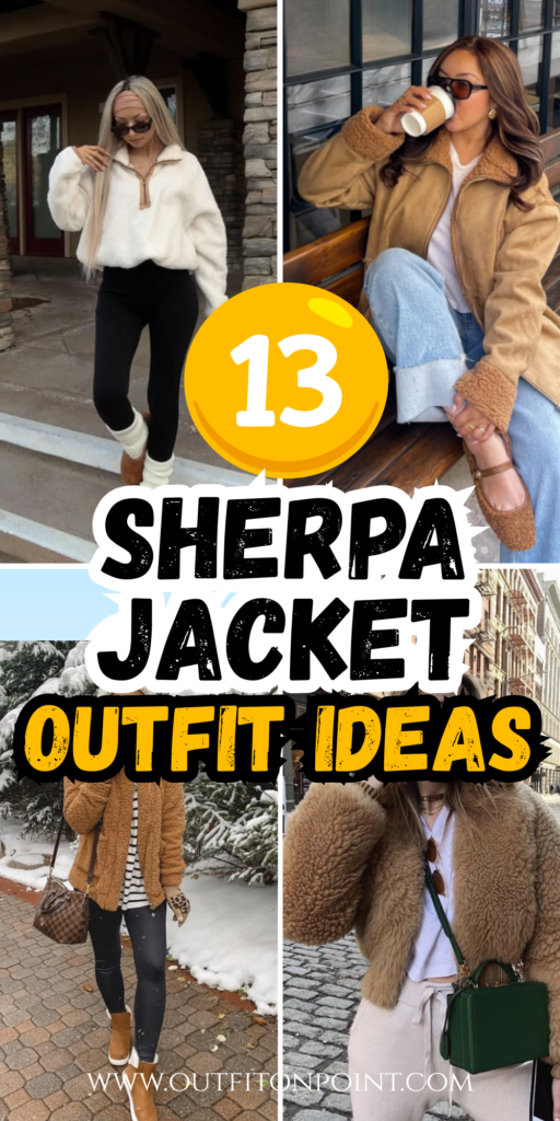 Sherpa jacket outfit 
https://outfitonpoint.com/elevated-sherpa-jacket-outfit-ideas-that-dont-look-basic/