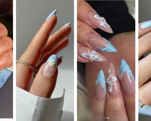 These Light Blue Flower Nails Are Pure Cottagecore Magic