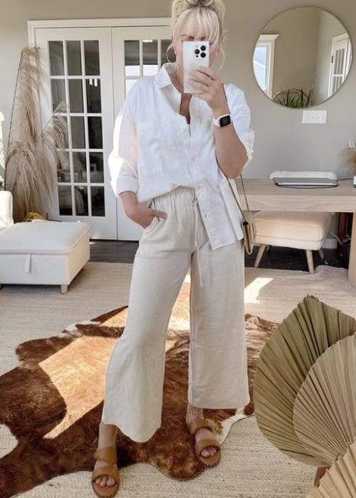 Beige Trousers Outfit Summer
https://outfitonpoint.com/what-to-wear-with-beige-linen-trousers-in-summer/