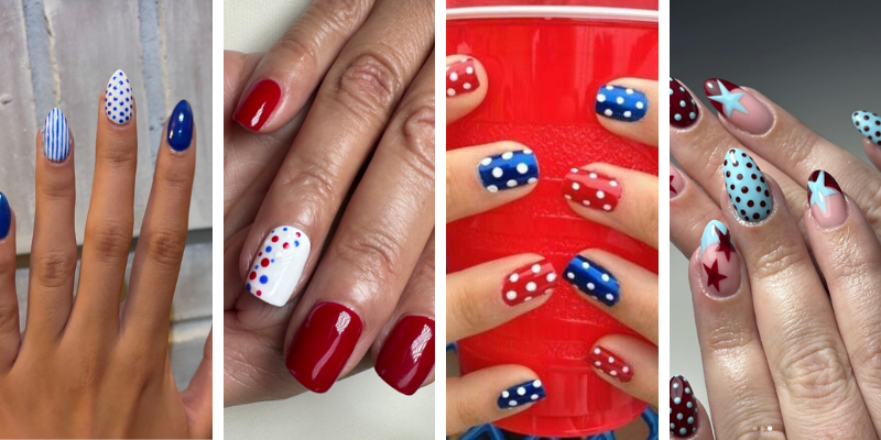 The Prettiest 4th of July Polka Dot Nail Art Ideas