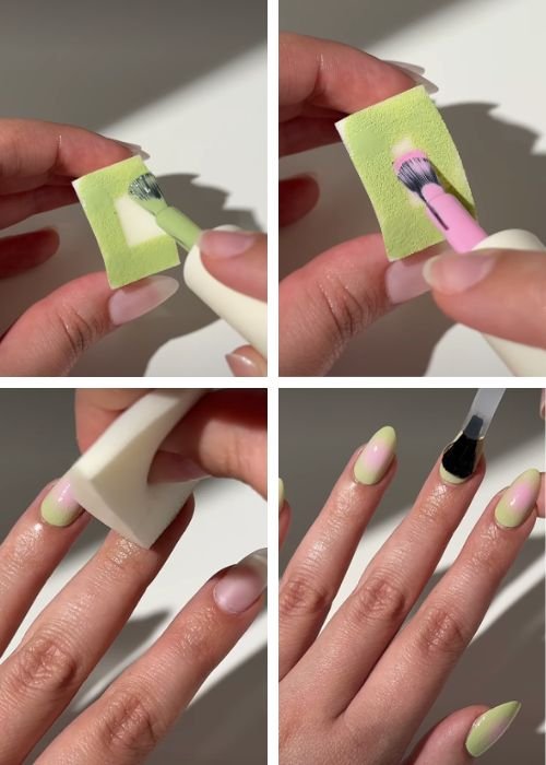 strawberry matcha nails easy