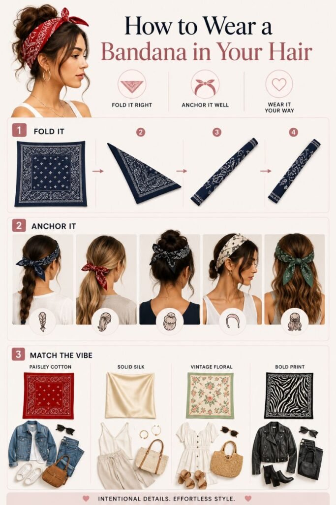 how to wear a bandana in your hair 