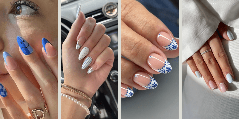 The Best Blue and White Nails for Summer 2026