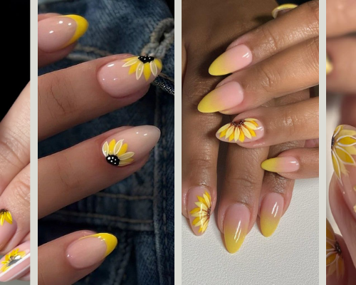 sunflower-nails-designs