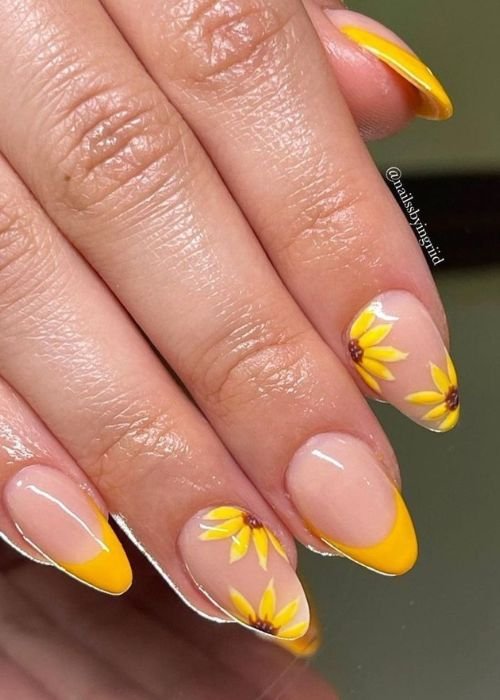 sunflower nail ideas 