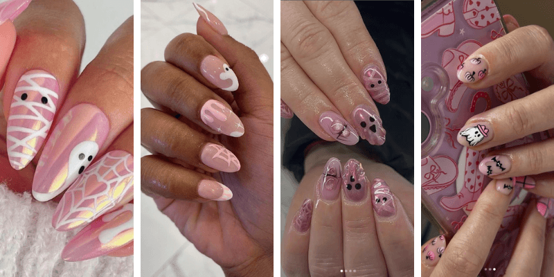 Pink Halloween Nails Ideas That Perfectly Mix Cute and Spooky