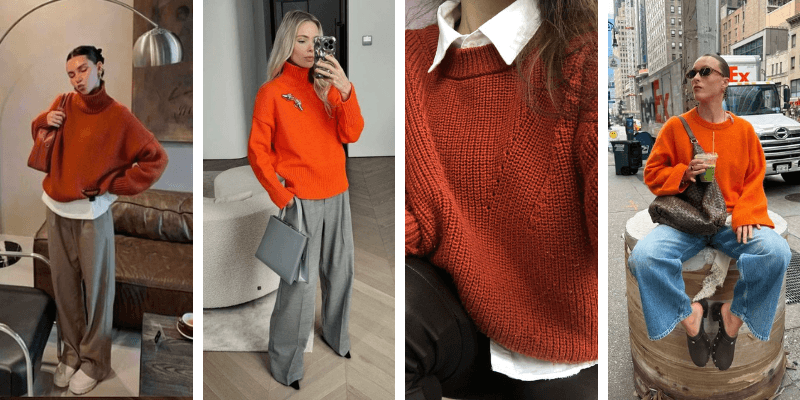 Orange Sweater Outfit Ideas That Are Perfect for Fall