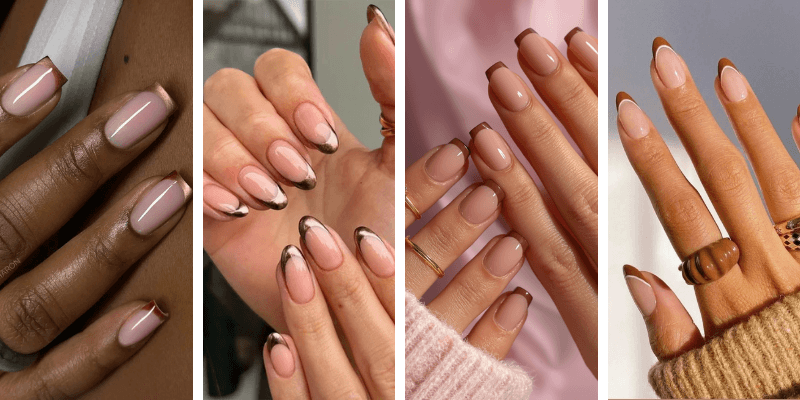 Short Brown French Tip Nails That Look Good on Everyone