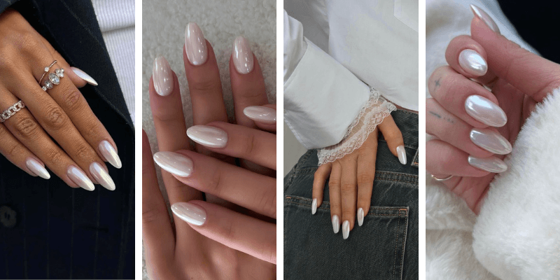 Gorgeous Milky White Nails Chrome Designs That Work for Any Season
