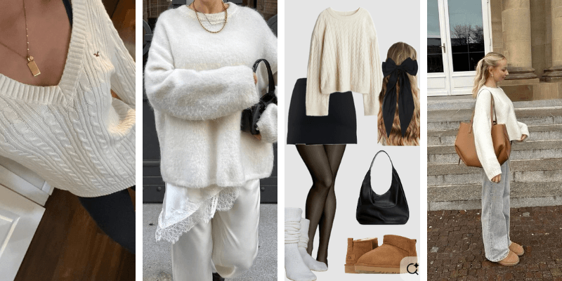 Chic Outfits with White Sweater for a Minimalist Wardrobe