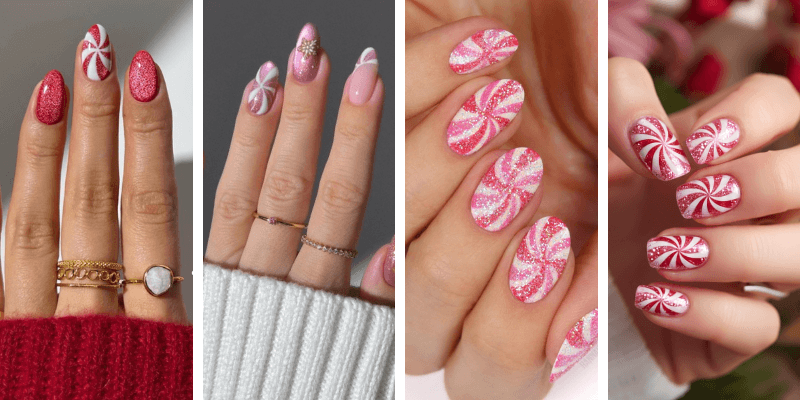 Pink Peppermint Nails 