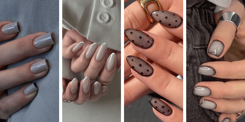 Grey Jelly Nails