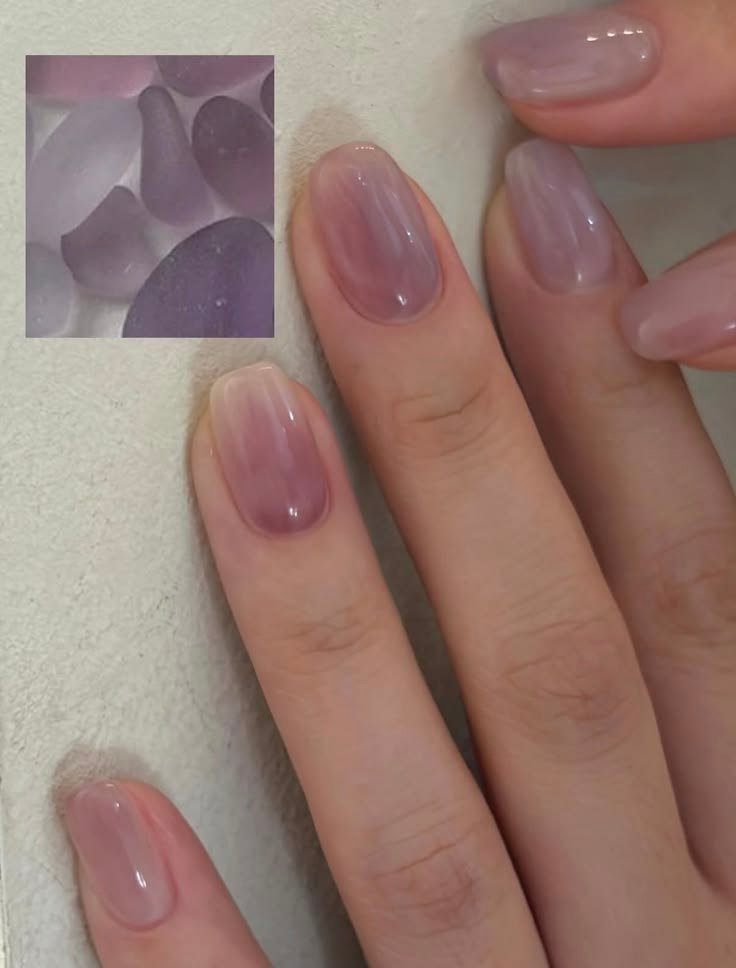 Purple jelly nail art