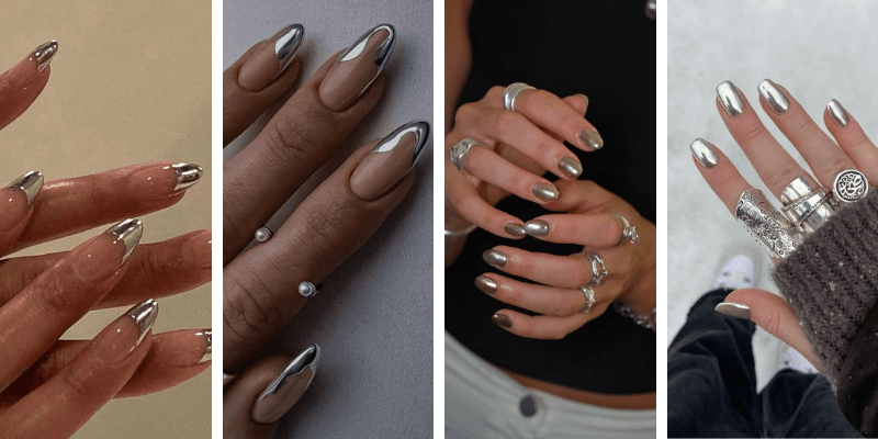 Best Silver Metallic Nails Designs for Short and Long Nails